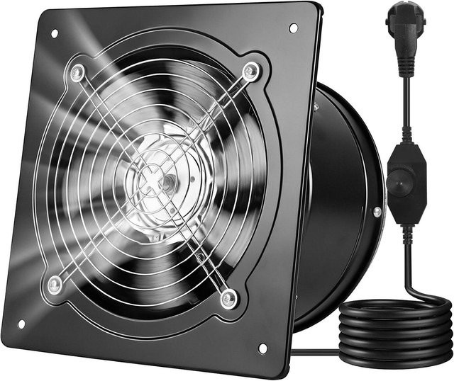 Buying Solutions MB Abluftventilator in Schwarz mit Geschwindigkeitsregelung, 20,3 cm Wandmontage-Lüfter aus Metall mit 576 CFM Hochgeschwindigkeits-Absaugfunktion - Bild 1