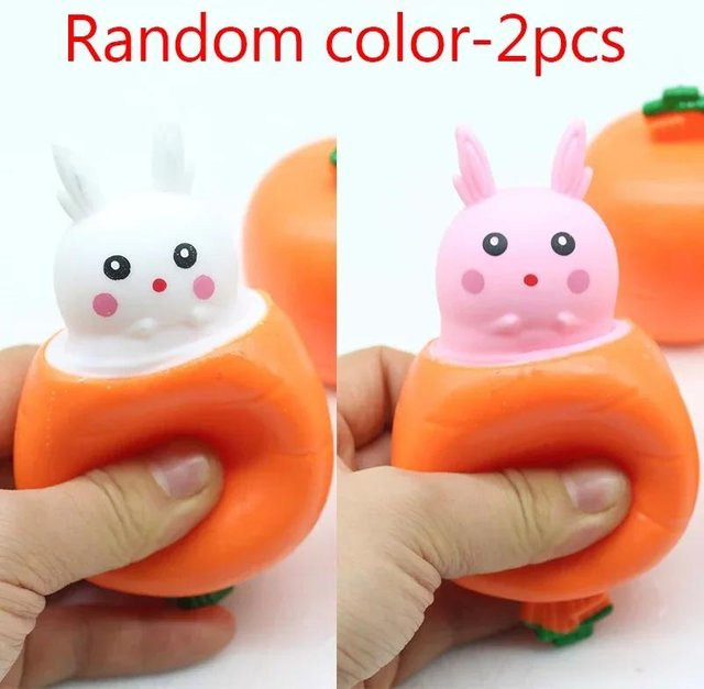 Fashnics Ostermöhre Hase Squeeze Teleskopspielzeug, 2-teiliges Set - Bild 1