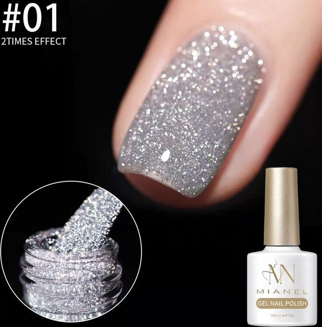 MIANEL Gel Nagellack, Weiß, Schimmernd, 10 ml - Bild 1