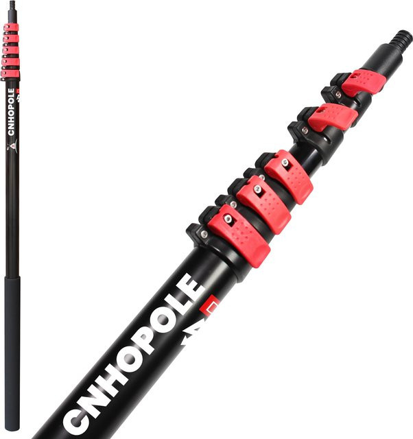 CNHOPOLE Teleskop-Verlängerungsstange aus Aluminium in Rot und Schwarz für Reinigung, Farbroller und Pool - Bild 1