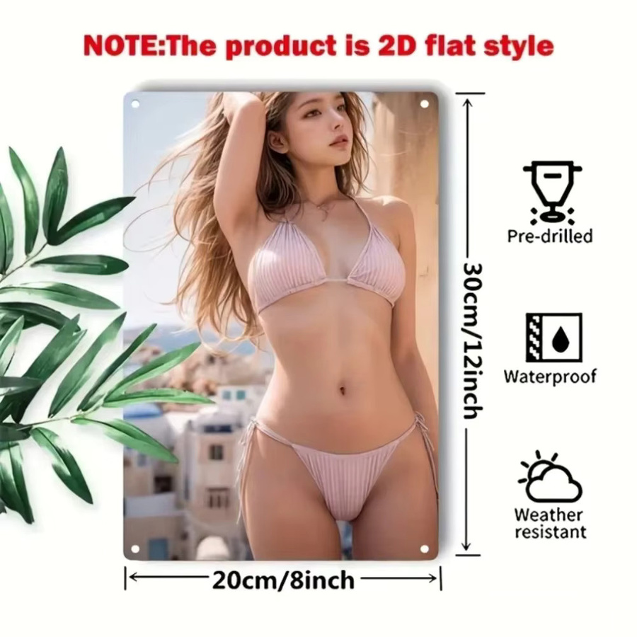 Sevilex Metall-Wandkunst Bikini Frau Mediterrane Küstendekoration - Bild 2