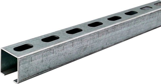 Dalsys Montageschiene U-Profil aus verzinktem Stahl in Silber, Länge: 200 cm, Breite: 50 cm - Bild 1