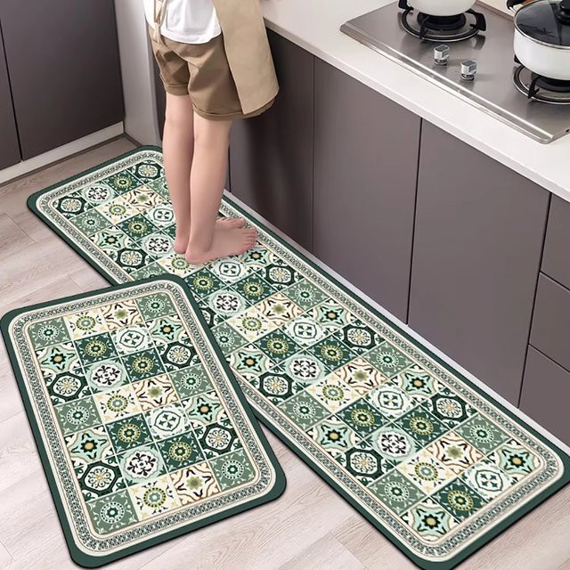 VIKAMA Kristall Samt Teppich Saugfähige Fußmatte für Küche und Badezimmer B/T: 60 x 40 cm - Bild 1