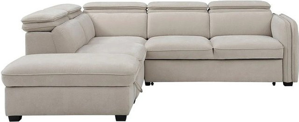 Vente-unique Schlafsofa Balotia in Beige mit L-Form und Schlaffunktion, Breite: 255 cm, Tiefe: 80 cm, Höhe: 230 cm