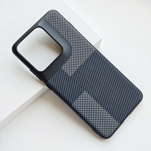 Stoßfeste Handyhülle für Motorola MOTO X70 Air Pro aus PU-Leder und Kevlar in Schwarz mit Streifen-Design - Bild 1