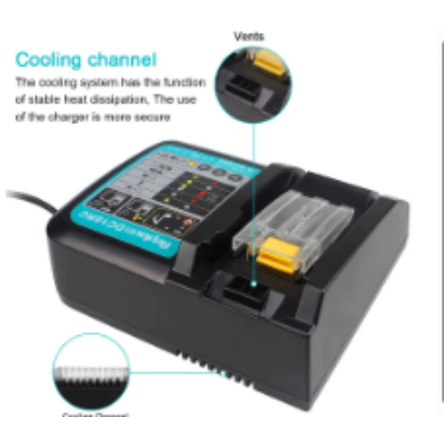 Makita Ersatzladegerät DC18RC in Schwarz für 14,4V-18V Lithium-Akkus der BL18-Serie - Bild 4