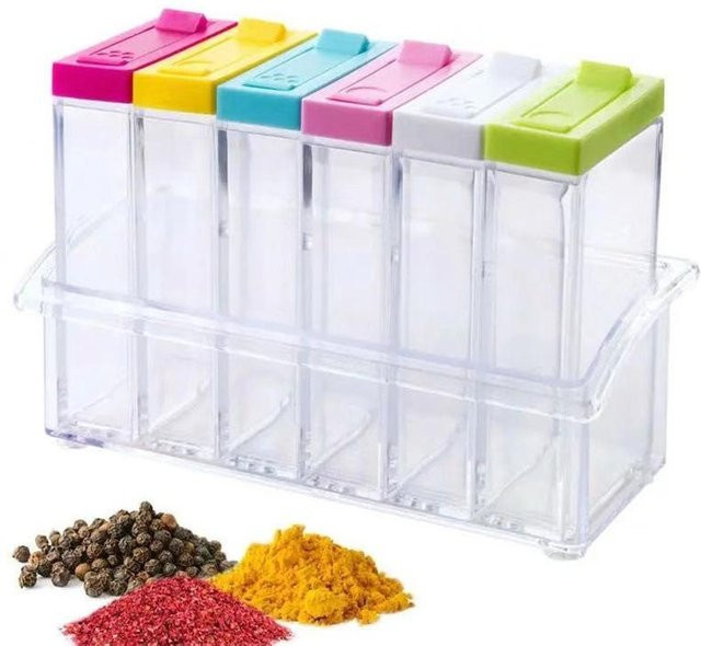 LChome Transparentes Gewürzglas-Set mit bunten Deckeln für Salz und Pfeffer - Bild 1