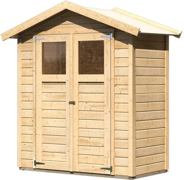 Karibu Holz-Gartenhaus Rom Satteldach Unbehandelt B: 177 cm, T: 89,5 cm - Bild 1