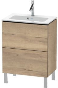 Duravit Waschtischunterschrank Compact L-Cube in Braun mit 2 Auszügen, stehend, B/T/H: 62 x 39,1 x 70,4 cm - Bild 1