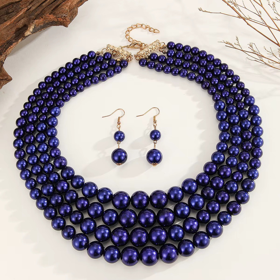 jiaoyu Schmuckset, Perlenkette, Ohrringe, Perle, Gold, Damen - Bild 2
