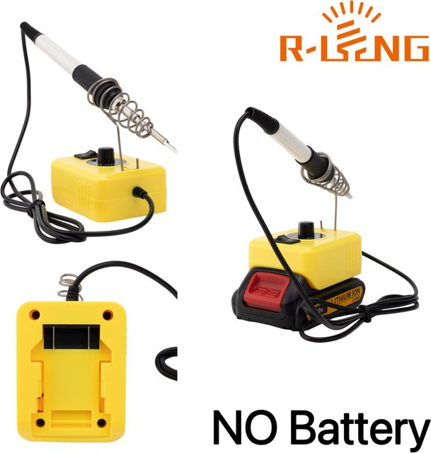 T12 OLED Lötkolben kabellos und schnellheizend für DeWalt 18V Akku in Gelb - Bild 1
