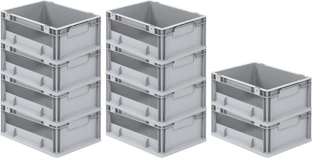 PROREGAL SuperSparSet 10x Eurobox NextGen Insight Eurobehälter Transportbox Grau H x B x T: 17 x 30 x 40 cm - Bild 1