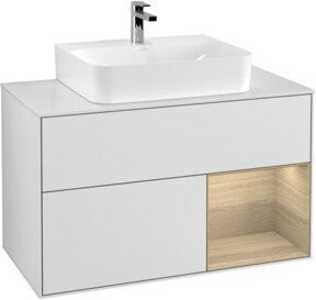 V&B Waschtischunterschrank Finion 100 in Weiß lackiert, Breite: 100 cm, Tiefe: 50,1 cm, Höhe: 50,1 cm - Bild 1