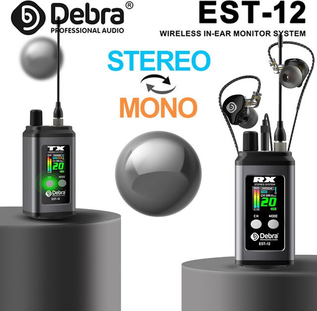 Debra EST-12 Stereo UHF Wireless In-Ear-Monitorsystem in Schwarz - Bild 1
