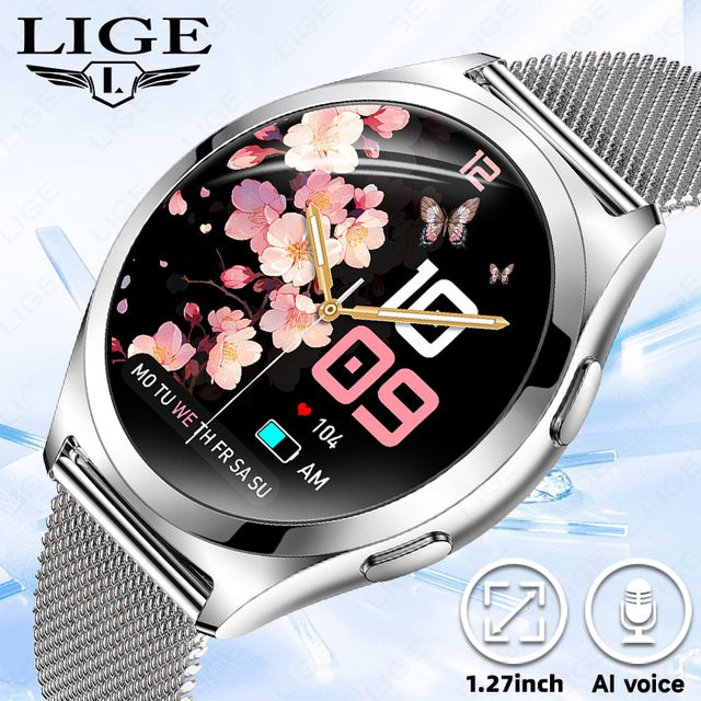 LIGE Smartwatch, Schwarz, Milanaise, Damen - Bild 1