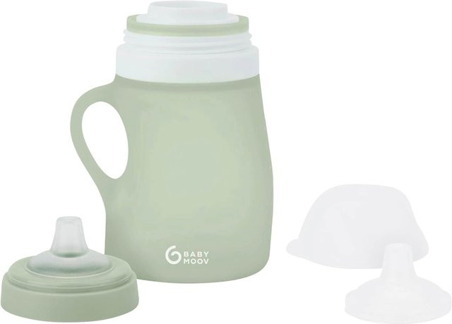 Babymoov Trinkflasche aus Silikon mit Soft-Sauger in Grün, 150 ml - Bild 1