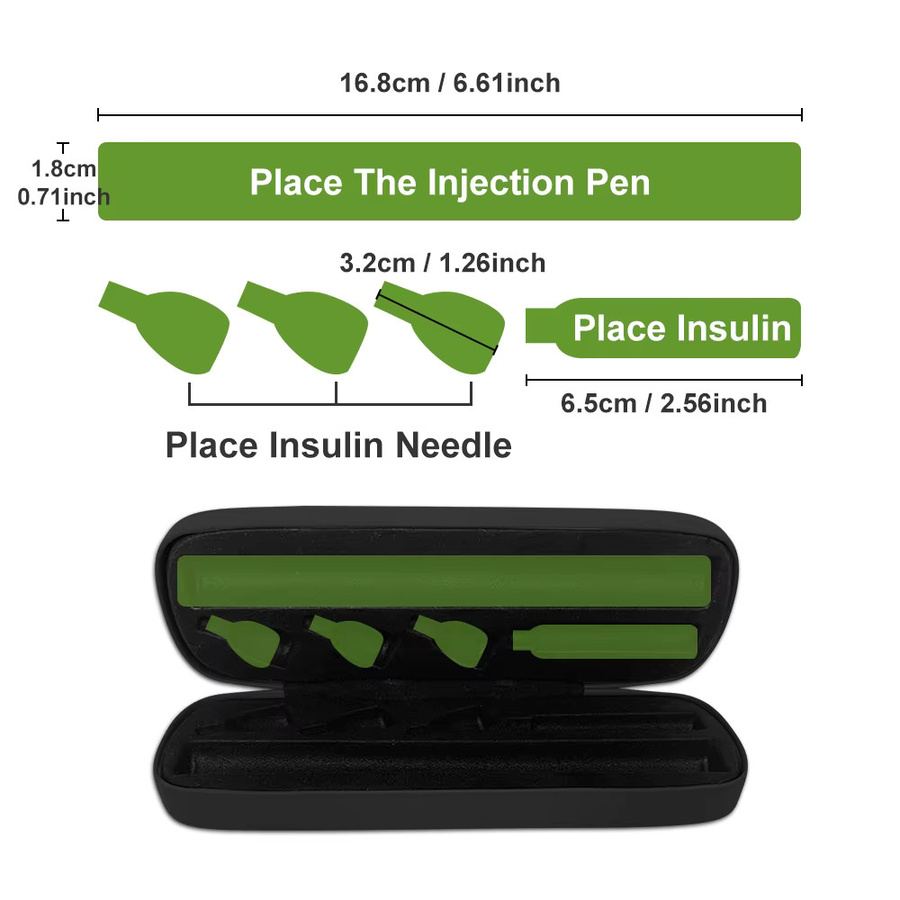 SALORIE Insulin-Pen Aufbewahrungsbox und tragbare Diabetiker-Reisetasche für Spritzen und Zubehör in Schwarz - Bild 5