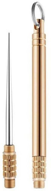 Neoglint Tragbare Zahnstocher mit Halter und Tasche, 2er-Set, Metall, Beige/Gold, Wiederverwendbar für Outdoor und Picknick - Bild 1