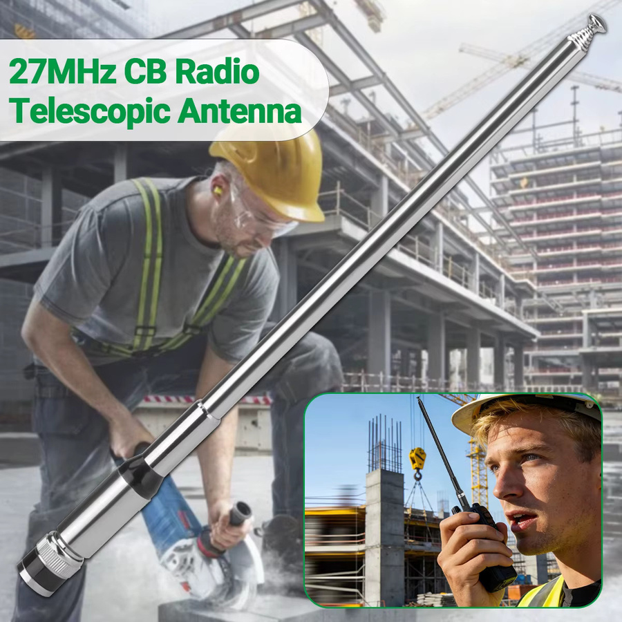 ABBREE CB Teleskopantenne 27 MHz mit BNC/SMA-Buchse in Silber für Baofeng Quansheng UV-K5 Iradio Handheld AM Radio - Bild 3