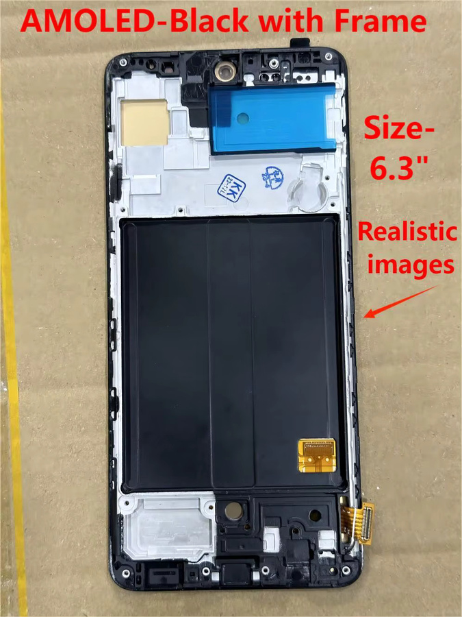 Samsung Galaxy A51 Super AMOLED Display mit Touchscreen Digitizer Ersatz und Rahmen inklusive Fingerprint Funktion, Farbe: Schwarz - Bild 2