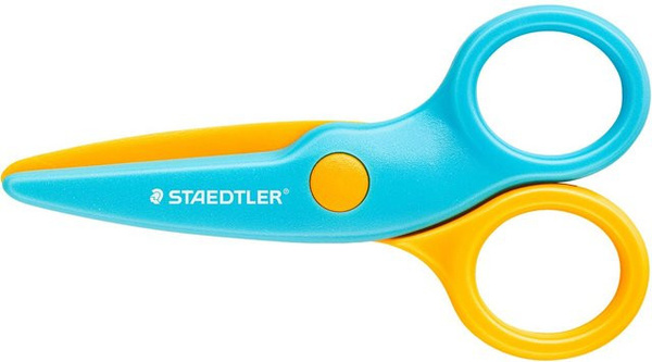 Noris junior Sicherheitsschere für Kinder in Blau und Multicolour mit abgerundeten Spitzen