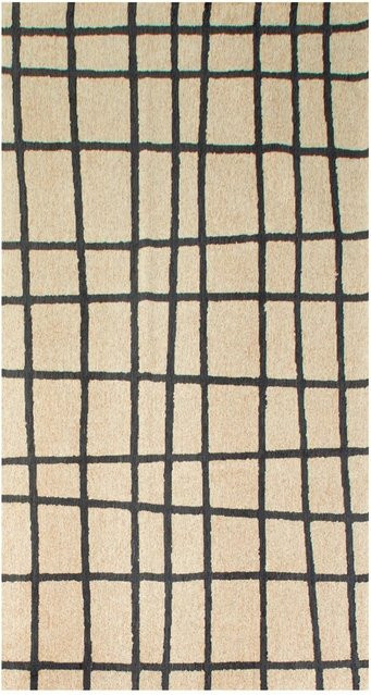 Lola&Moi Teppich Geometrisch Minimalistisch in Creamy Black Silber, B: 80 cm, T: 150 cm - Bild 1