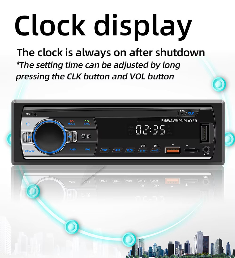 BQCC Autoradio Stereo-Player mit Bluetooth, MP3, USB und AUX-Eingang in Schwarz - Bild 4