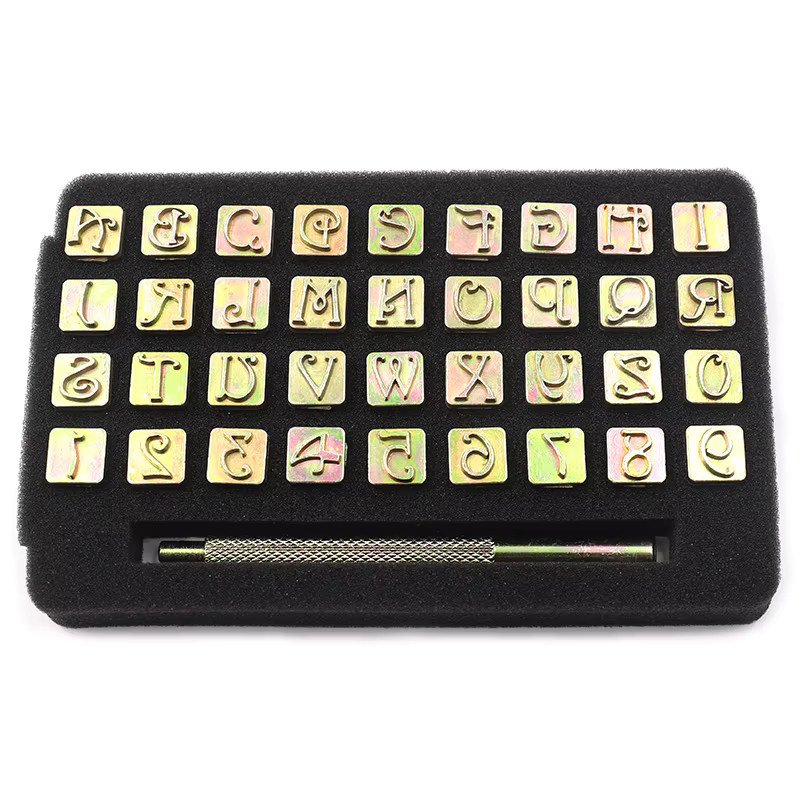 QJH Leder-Alphabet- und Zahlenstanz-Set für manuelles Lederhandwerk und Lederdruck - Bild 2