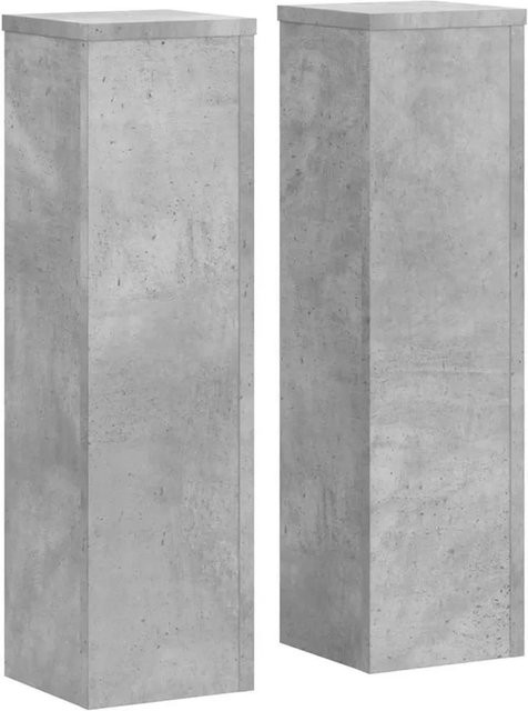 vidaXL Pflanzenständer 2er Set aus Holzwerkstoff in Betongrau, minimalistisches Design, B/T/H: 17 x 17 x 60 cm - Bild 1