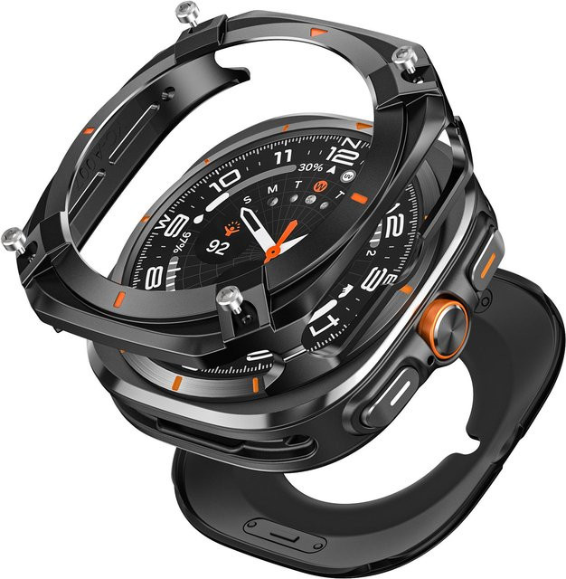 PINSENDA Schutzhülle Aluminiumlegierung, Samsung Galaxy Watch, orange/schwarz, Herren - Bild 1
