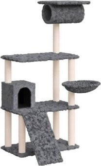 VidaXL Kratzbaum für Katzen in Dunkelgrau mit Höhle und Hängematte - Bild 1