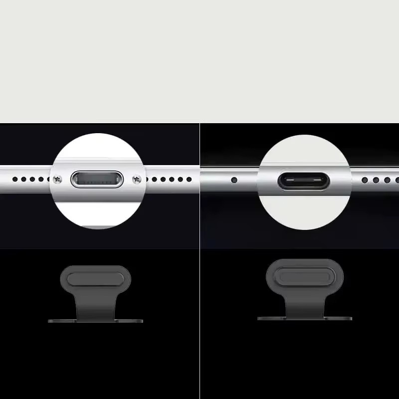Staubdichte USB-C-Stecker Abdeckung als Ladeanschluss-Schutz für iPhone 16/15-Serie, Samsung und Xiaomi in Schwarz oder Transparent - Bild 2