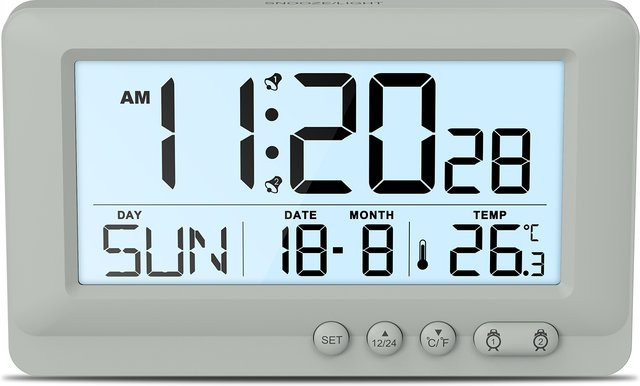 ORIA Reisewecker Digitaluhr mit LCD-Display und zwei Alarmen in Schwarz - Bild 1
