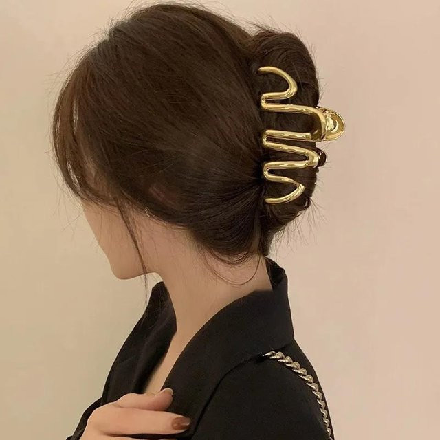 Haarklammer Metall, Gold, Damen - Bild 1