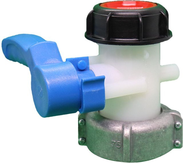 Igeteck 75-mm-Auslaufhahn für IBC-Tank-Ablaufadapter in Blau - Bild 1