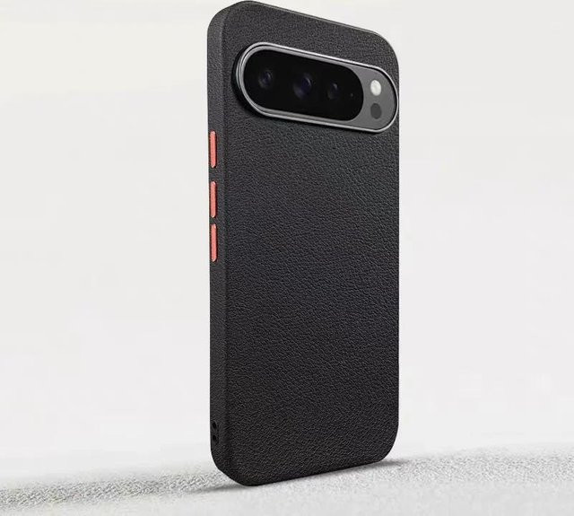Premium Leder Vollschutzhülle für Google Pixel 9, Pixel 9 Pro und Pixel 9 Pro XL mit Kameraschutz und unabhängiger Tastenabdeckung, Farbe: Schwarz - Bild 1