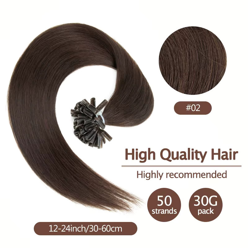 Boymia U-Tip Fusion Haarverlängerungen, Keratin, Echthaar, Damen - Bild 3