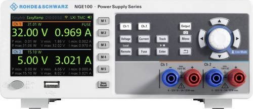 Rohde & Schwarz NGE102B Labornetzgerät mit 2 Ausgängen, einstellbar 0 - 32 V/DC und 0 - 3 A, 66 W, USB, OVP, fernsteuerbar, Farbe: Weiß - Bild 1