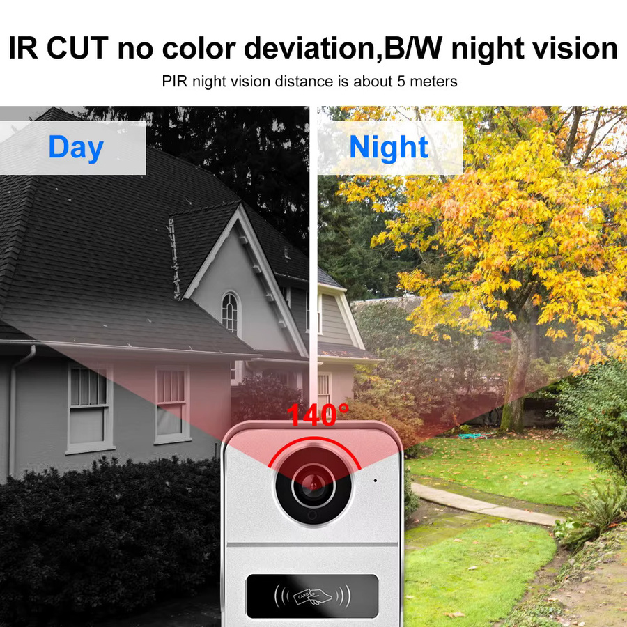 Asia-Teco Smart Doorbell-Kamera WLAN-IP-Video-Türklingel mit HD-Kamera und Tuya-App-Unterstützung sowie Alexa Echo Kompatibilität - Bild 2