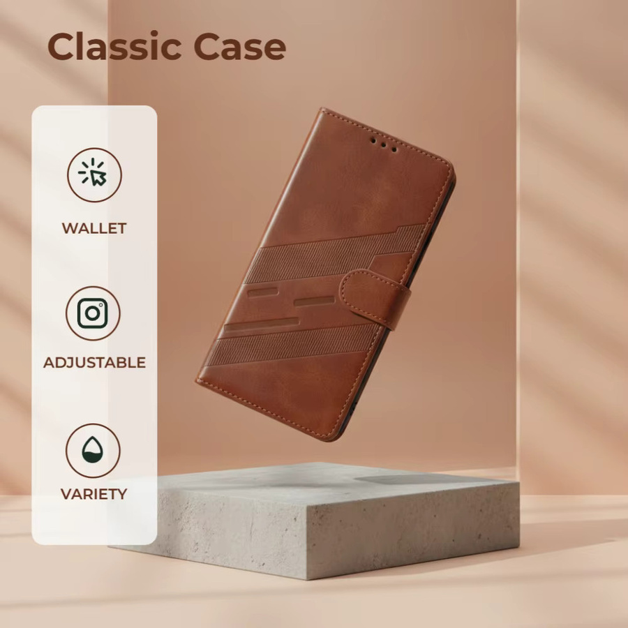 Leder-Flip-Hülle für Samsung Galaxy S26 S25 S24 S23 Ultra S22 Plus FE A36 A37 A56 A26 A15 A16 Kartenetui mit Prägung in Grün - Bild 2