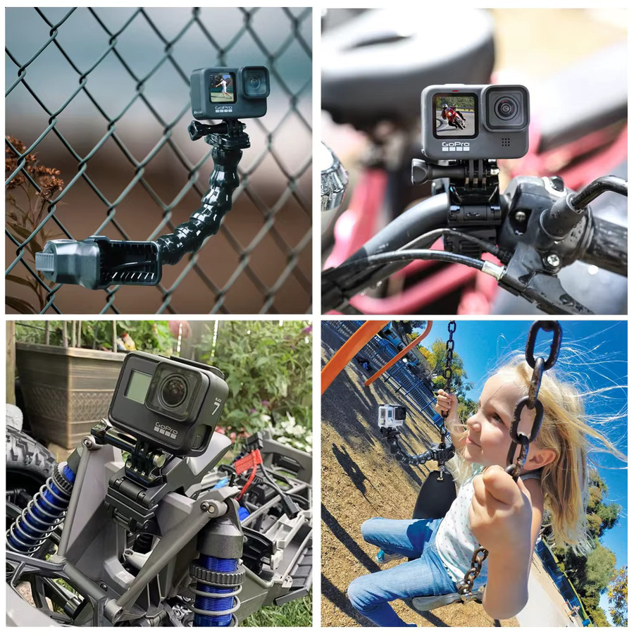 Jaws Flex Clamp Mount Verstellbarer Schwanenhalshalter für Action-Kameras in Schwarz - Bild 5
