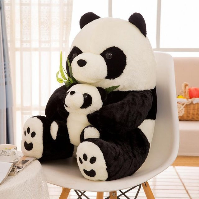 Bai Fen Bai Panda Mutter und Kind, Plüschtier, schwarz, 40cm - Bild 1