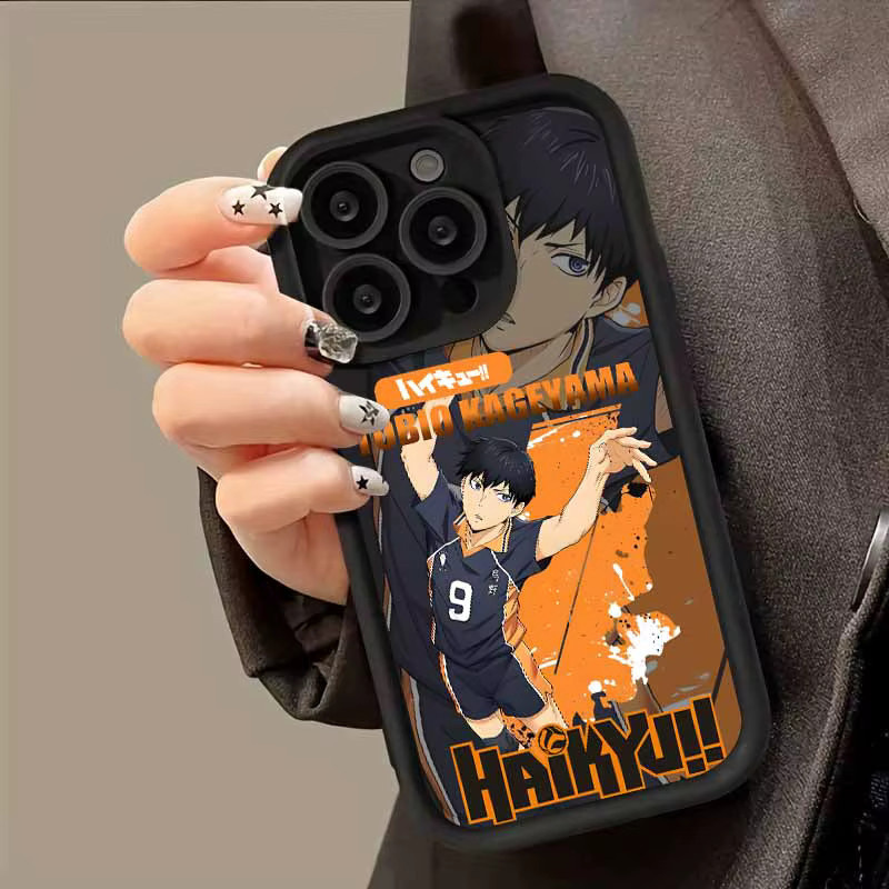 Haikyuu Volleyball Anime Silikon Handyhülle für Apple iPhone 17 16 15 14 13 12 Mini 11 Pro Max mit Augenleiter-Design - Bild 4