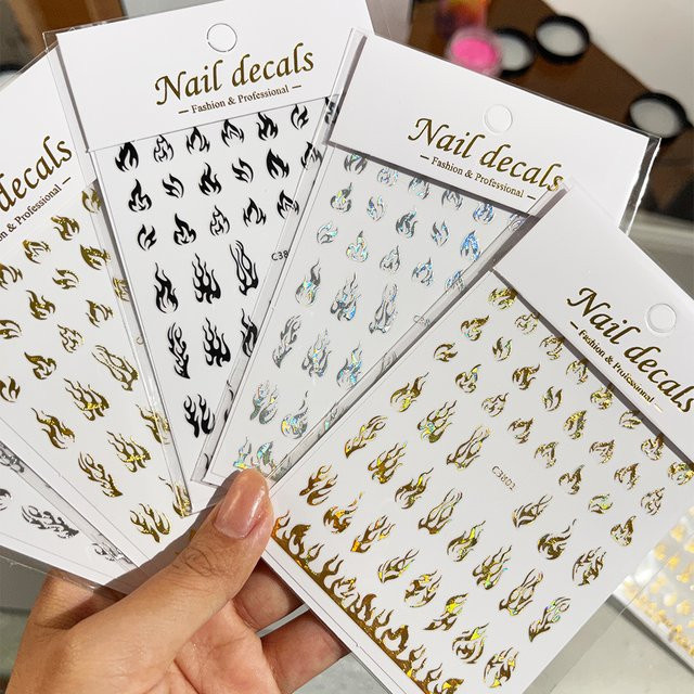 MAFANAILS Nagelaufkleber Holographisch, Silber, Metallic - Bild 1