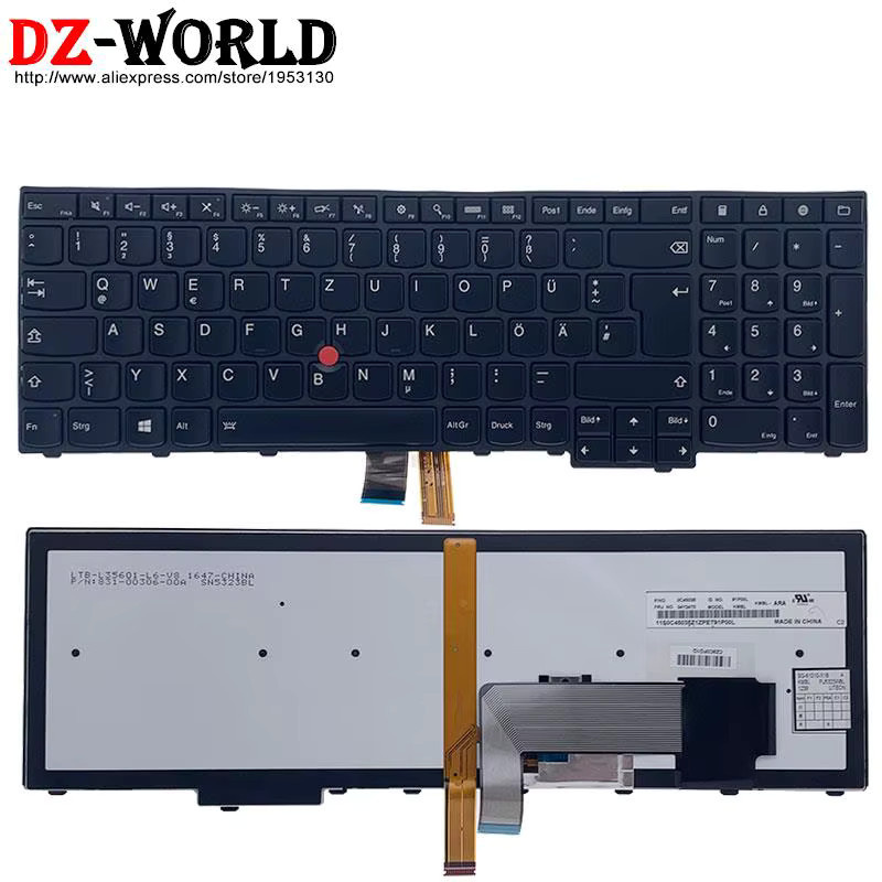 Lenovo Tastatur mit Hintergrundbeleuchtung in Schwarz für ThinkPad T540P W540 W541 T550 W550S T560 P50S L540 L560 E531 E540 DE Layout - Bild 2