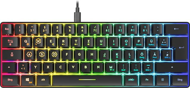 Speedlink Letos RGB 60% Gaming Keyboard, Schwarz, DE Layout - Bild 1