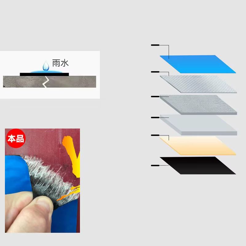 Wasserdichtes und wärmeisolierendes Reparaturklebeband in Blau, 10 m selbstklebendes Fixband für Dach und Wand-Risse - Bild 4