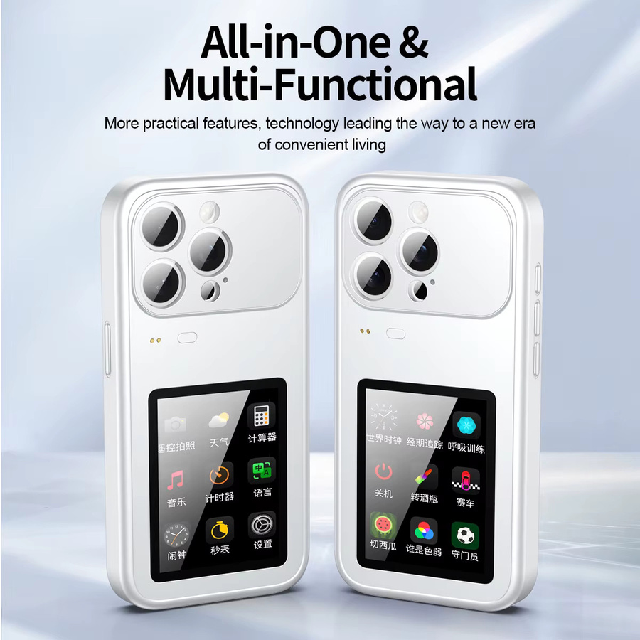 Multifunktionale Bluetooth-Handyhülle von Zoeydam für iOS in Orange mit Touchscreen, Fotoübertragung und Videowiedergabe - Bild 2