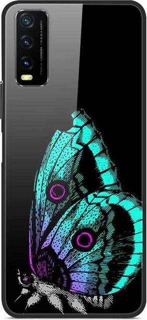 Harte Handyhülle mit gehärtetem Glas für Vivo V2027 V2029 Y20i Y20s Y20 in Hellbraun - Bild 1