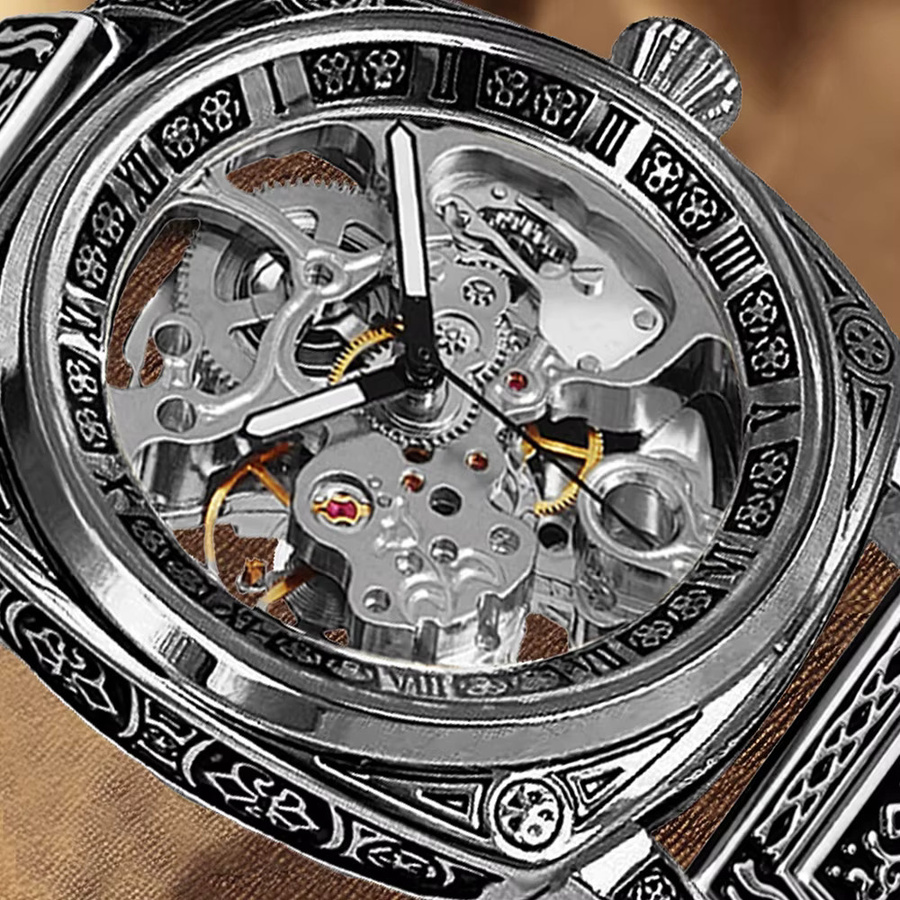 CAROTIF Armbanduhr Automatik, Edelstahl, Silber, Herren - Bild 5